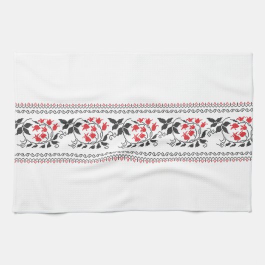 Linge De Cuisine Motif tulipe rouge (Horizontal)