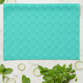 Linge De Cuisine Motif Turquoise (Plié)
