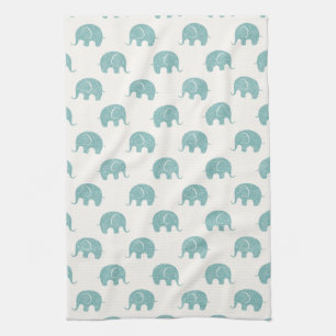 Linge De Cuisine Motif Turquoise Cute Elephant