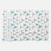 Linge De Cuisine Motif turquoise d'arbre de Noël n° 5 ID1009 (Horizontal)