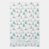 Linge De Cuisine Motif turquoise d'arbre de Noël n° 5 ID1009 (Vertical)