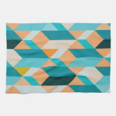 Linge De Cuisine Motif turquoise et orange de formes (Horizontal)