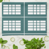 Linge De Cuisine Motif turquoise White Stripes (Plié)