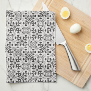 Linge De Cuisine Motif unique noir et blanc