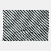 Linge De Cuisine Motif Vagues Noir et Bleu Clair (Horizontal)