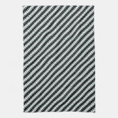 Linge De Cuisine Motif Vagues Noir et Bleu Clair (Vertical)