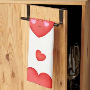 Linge De Cuisine Motif Valentine Arrière - plan Avec Amour Du Coeur