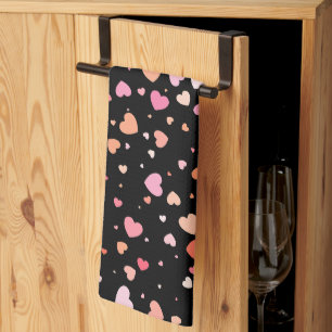 Linge De Cuisine Motif Valentine`s 2024 Arrière - plan avec coeur