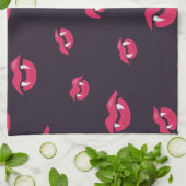 Linge De Cuisine Motif Vampire Lèvres Et Fangs (Plié)