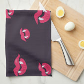 Linge De Cuisine Motif Vampire Lèvres Et Fangs (Quart Plié)