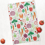 Linge De Cuisine Motif végétal moderne<br><div class="desc">Avec un motif moderne amusant composé de nombreux légumes délicieux pour votre cuisinier préféré. Art original de Nic Squirrell.</div>