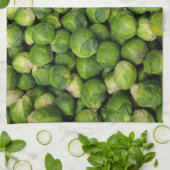 Linge De Cuisine motif végétal vert de Bruxelles (Plié)