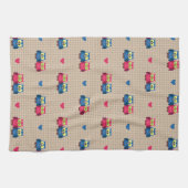 Linge De Cuisine Motif vérifié avec des hiboux d'amour (Horizontal)
