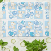 Linge De Cuisine Motif vérifié d'ours de nounours (Plié)