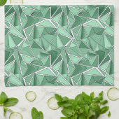 Linge De Cuisine Motif vert abstrait de formes géométriques (Plié)