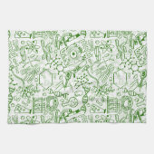 Linge De Cuisine Motif vert de biologie (Horizontal)
