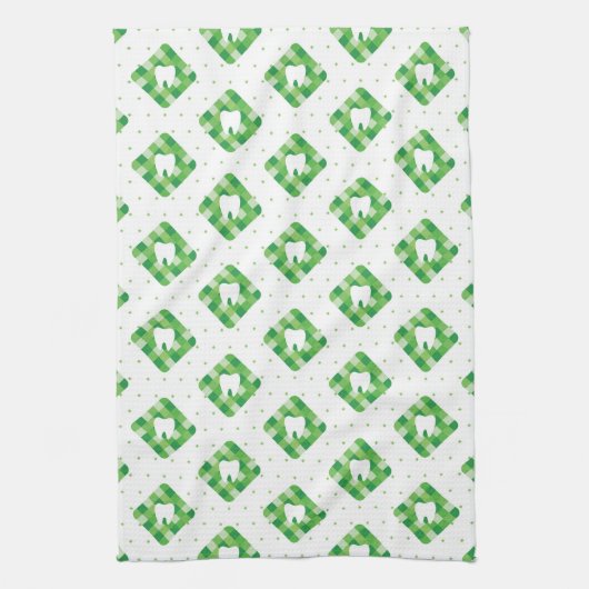 Linge De Cuisine Motif vert de dent de plaid (Vertical)