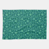 Linge De Cuisine Motif vert de microbes (Horizontal)