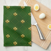 Linge De Cuisine Motif vert d'or de trèfle (Quart Plié)