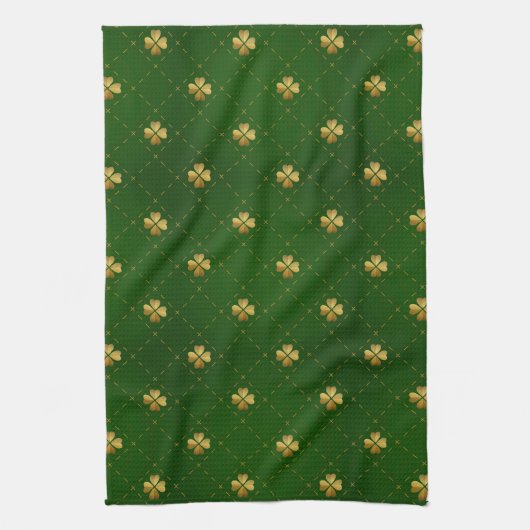 Linge De Cuisine Motif vert d'or de trèfle (Vertical)