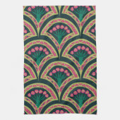 Linge De Cuisine motif vert en forme de coquille (Vertical)