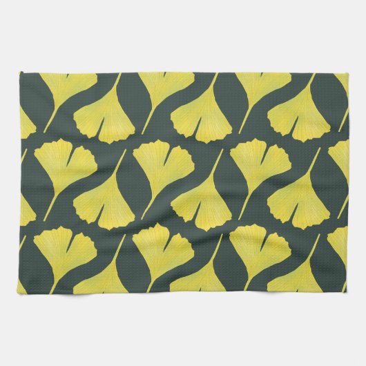 Linge De Cuisine Motif vert Ginkgo Leaf - Printemps Botanique (Horizontal)