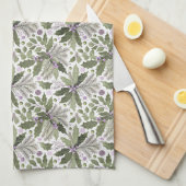 Linge De Cuisine Motif vert pourpre n° 17 ID1009 (Quart Plié)