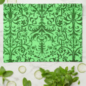 Linge De Cuisine Motif victorien vert (Plié)