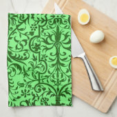 Linge De Cuisine Motif victorien vert (Quart Plié)