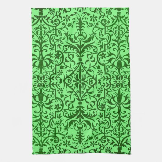 Linge De Cuisine Motif victorien vert (Vertical)