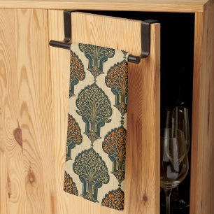 Linge De Cuisine Motif vintage de la forêt de l'arbre de vie Art no