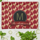 Linge De Cuisine Motif vintage Golden Rooster (Plié)