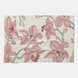 Linge De Cuisine Motif Vintage orchidée : Papier élégant
