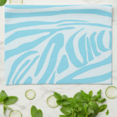 Linge De Cuisine Motif Zèbre Bleu (Plié)