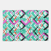 Linge De Cuisine Motif Zig Zag Turquoise (Horizontal)