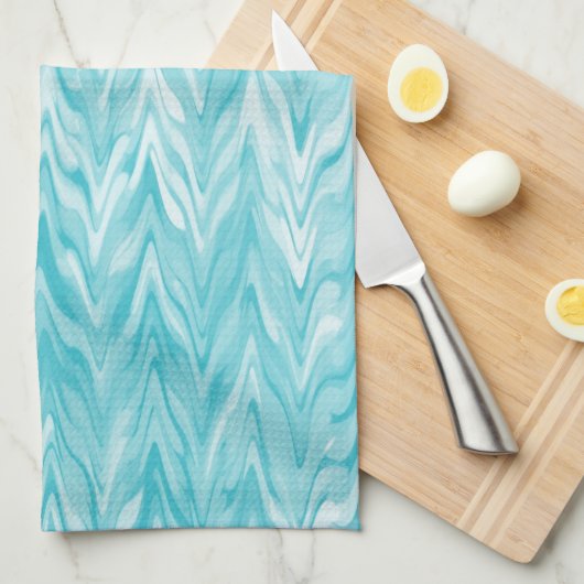Linge De Cuisine Motif Zigzag aquarelle (Quart Plié)