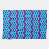 Linge De Cuisine Motif Zigzag Chevron Violet Bleu (Horizontal)