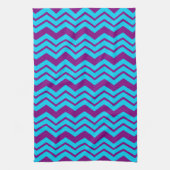 Linge De Cuisine Motif Zigzag Chevron Violet Bleu (Vertical)