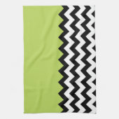 Linge De Cuisine Motif Zigzag noir et blanc, Chevron, Vert (Vertical)