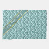 Linge De Cuisine Motif ZigZag Parties scintillant Turquoise (Horizontal)