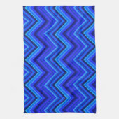 Linge De Cuisine Motif zigzag rayures bleues (Vertical)