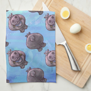 Linge De Cuisine Motifs de têtes et de queues d'hippopotame