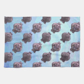 Linge De Cuisine Motifs de têtes et de queues d'hippopotame (Horizontal)