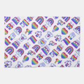 Linge De Cuisine Motifs d'icônes arc-en-ciel colorées (Horizontal)