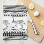 Linge De Cuisine Motifs géométriques noirs de Jacklapin du sud-oues (Quart Plié)