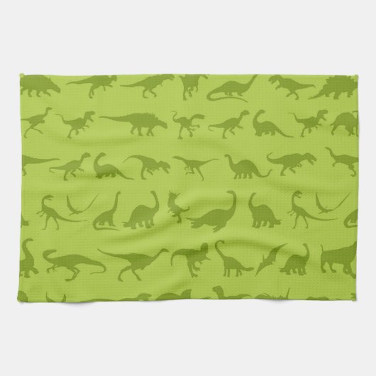 Linge De Cuisine Motifs mignons de dinosaures verts pour des (Horizontal)