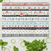 Linge De Cuisine Motifs shabby chic mixtes (Plié)