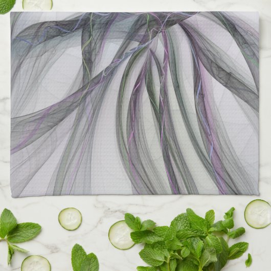 Linge De Cuisine Motions Filigree Moderne Abstrait pivotant Fractal (Plié)