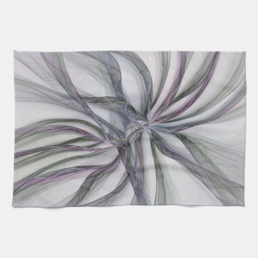 Linge De Cuisine Motions Filigree Moderne Abstrait pivotant Fractal (Horizontal)