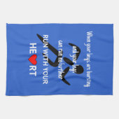 Linge De Cuisine Motivation sportive citation de course bleu (Horizontal)